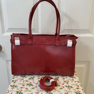 La Terre Red Vegan Leather Satchel NWT